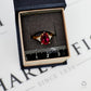 Pre-Owned 18ct Gold Pear Cut Rubellite & Diamond Ring Size L.5