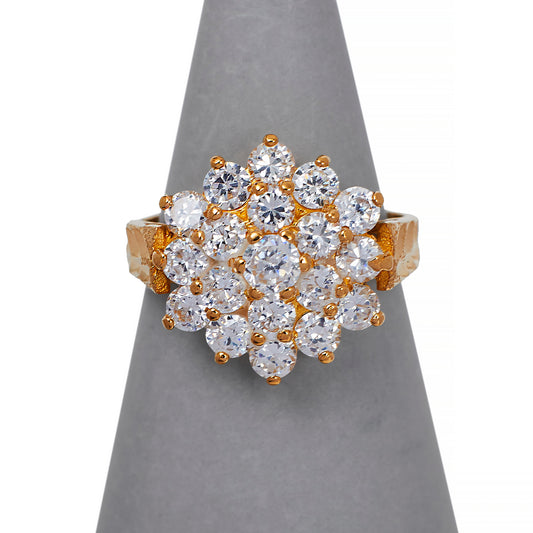 Pre-Owned 22ct Gold Cubic Zirconia Cluster Ring