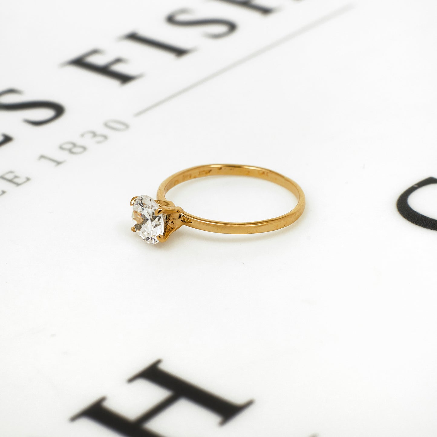 Pre-Owned 9ct Gold CZ Solitaire Ring