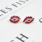 Pre-Owned 14ct Gold Diamond & Ruby Earrings