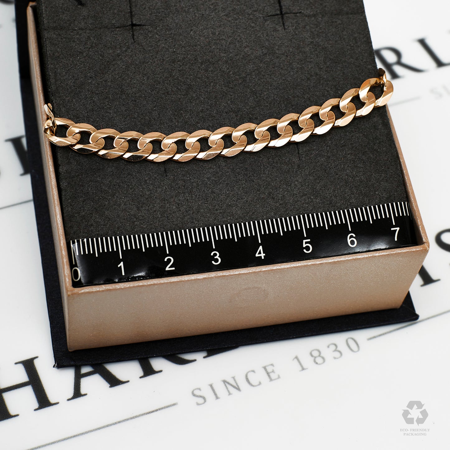 Pre-Owned 9ct Gold 7mm Curb Chain Bracelet 8 inches