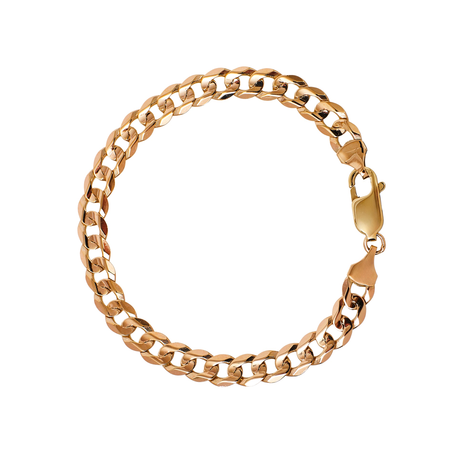 Pre-Owned 9ct Gold 7mm Curb Chain Bracelet 8 inches

