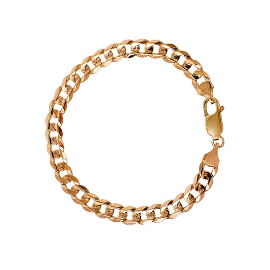Pre-Owned 9ct Gold 7mm Curb Chain Bracelet 8 inches
