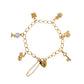 Pre-Owned 9ct Gold Charm Bracelet & Heart Padlock