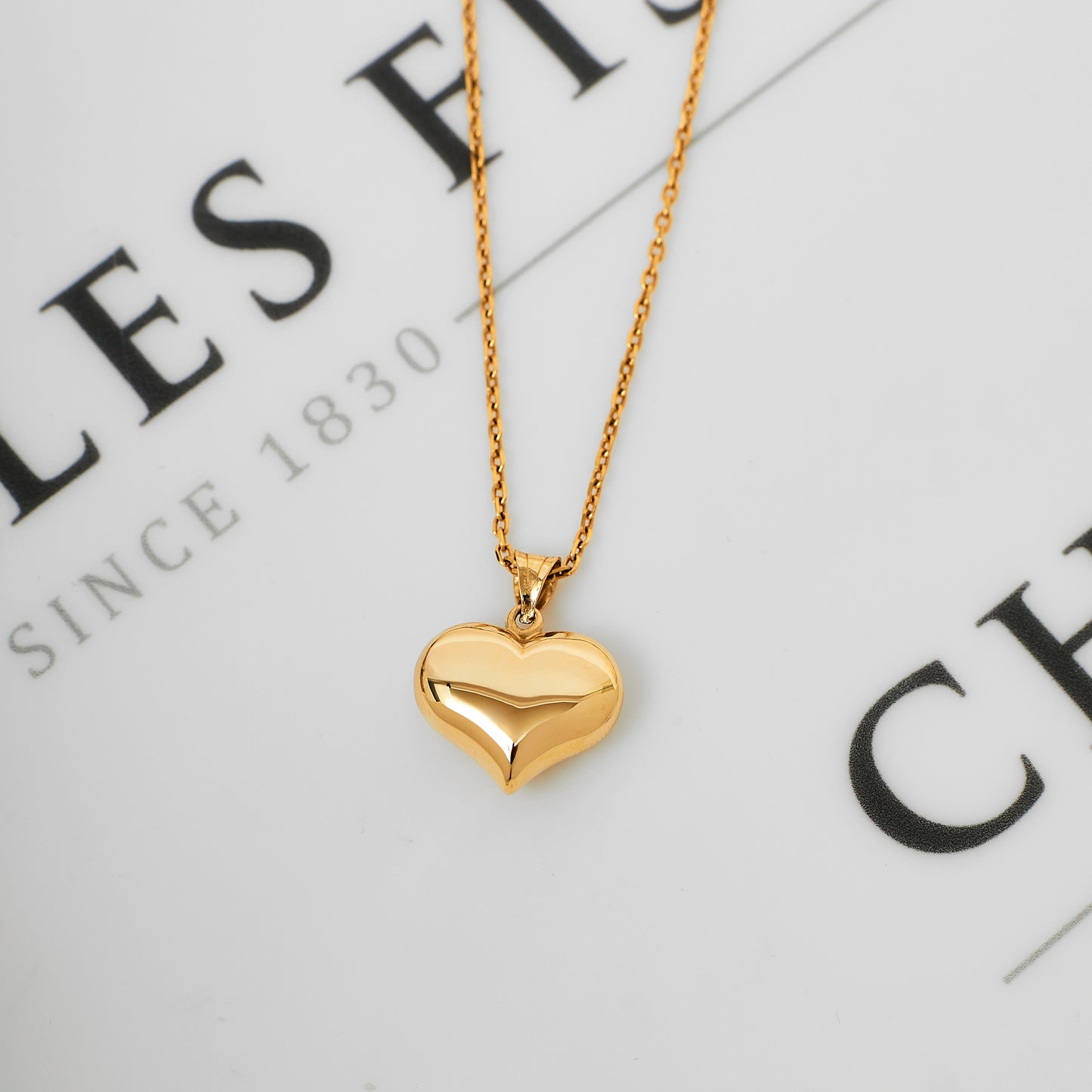 Pre-Owned 14ct Gold Faceted Heart Pendant