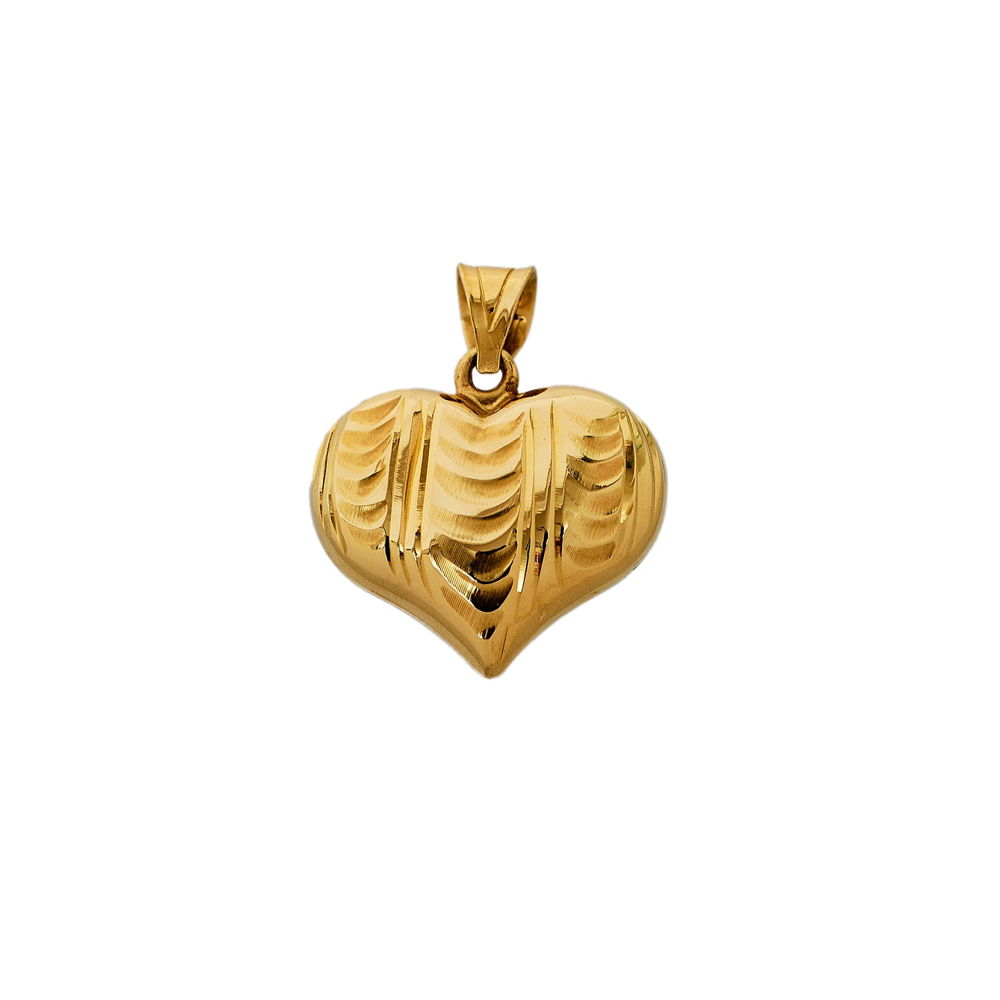 Pre-Owned 14ct Gold Faceted Heart Pendant