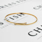 Pre-Owned 9ct Gold CZ Crossover Bangle Bracelet