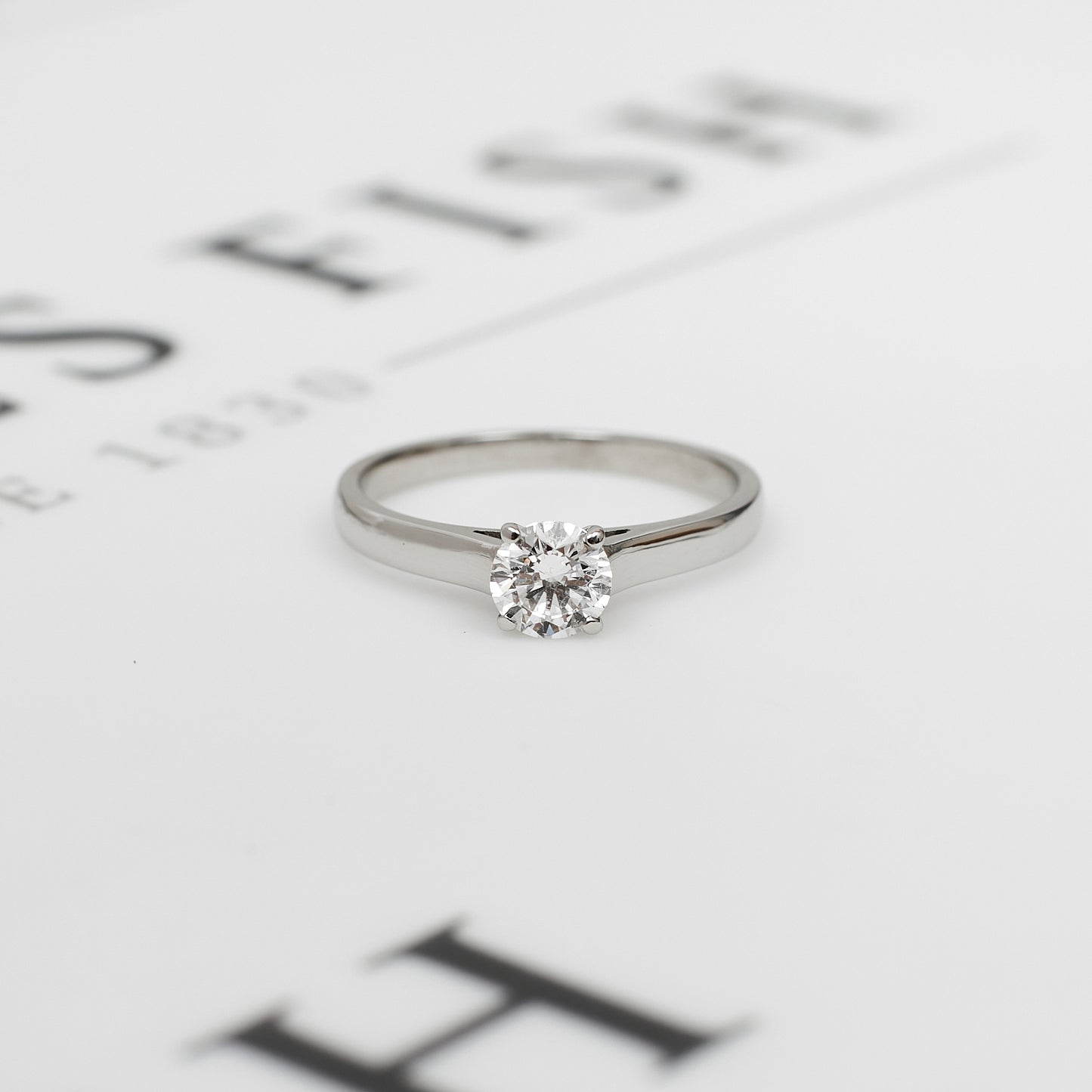 Pre-Owned Platinum Diamond 0.50 ct Solitaire Ring - Size M