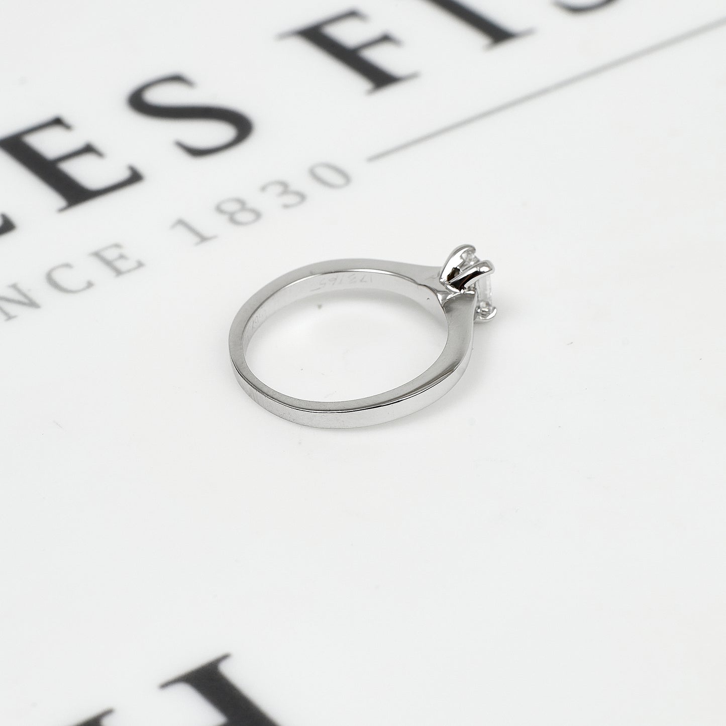 Pre-Owned 18ct White Gold Emerald Cut Diamond Ring Size I