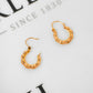 Pre-Owned 9ct Gold Petite Bamboo Creole Earrings