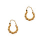 Pre-Owned 9ct Gold Petite Bamboo Creole Earrings