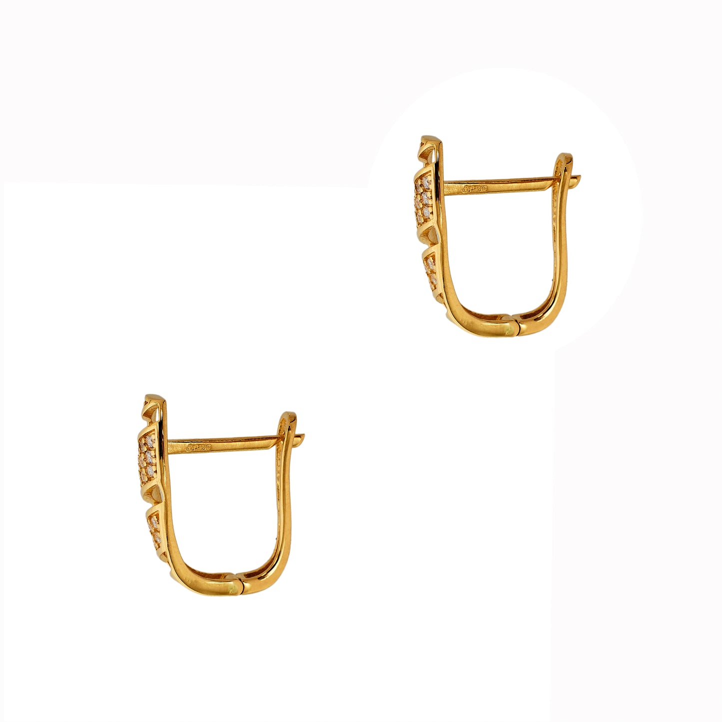 Pre-Owned 18ct Gold Cubic Zirconia Set Earrings
