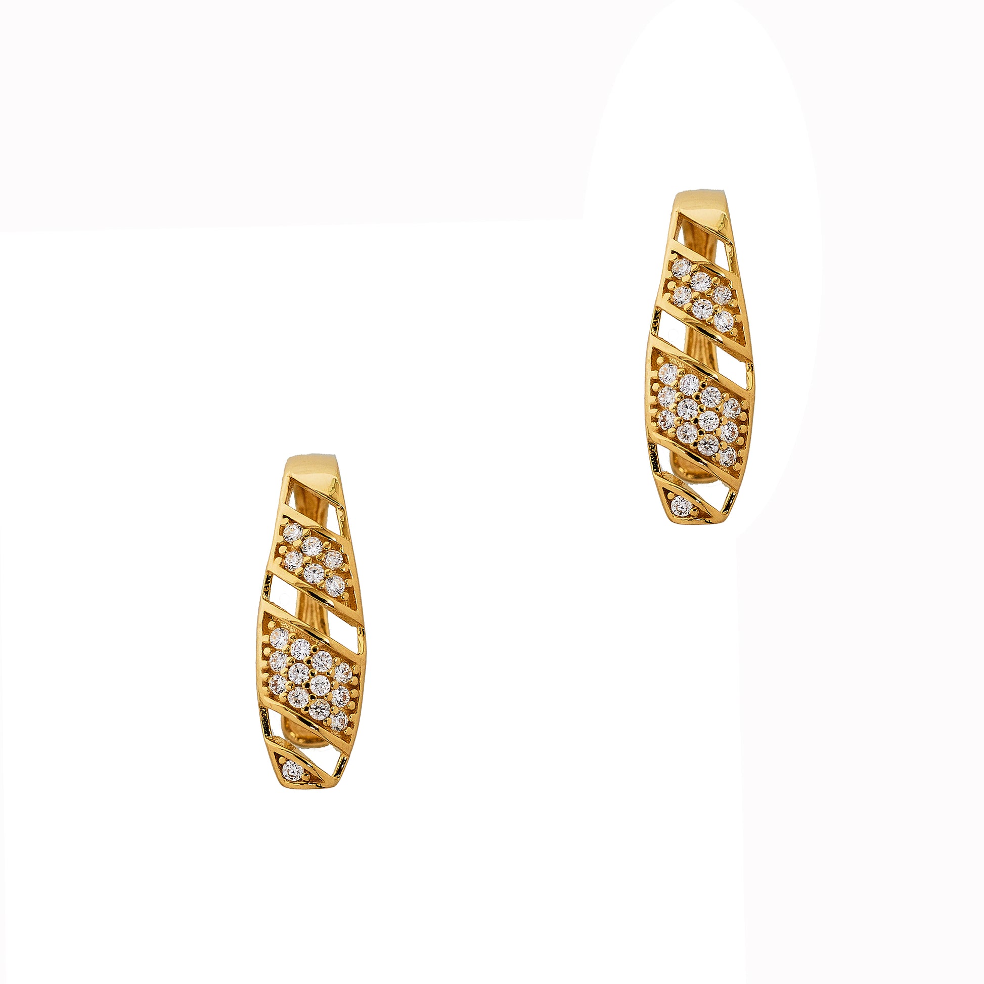 Pre-Owned 18ct Gold Cubic Zirconia Set Earrings