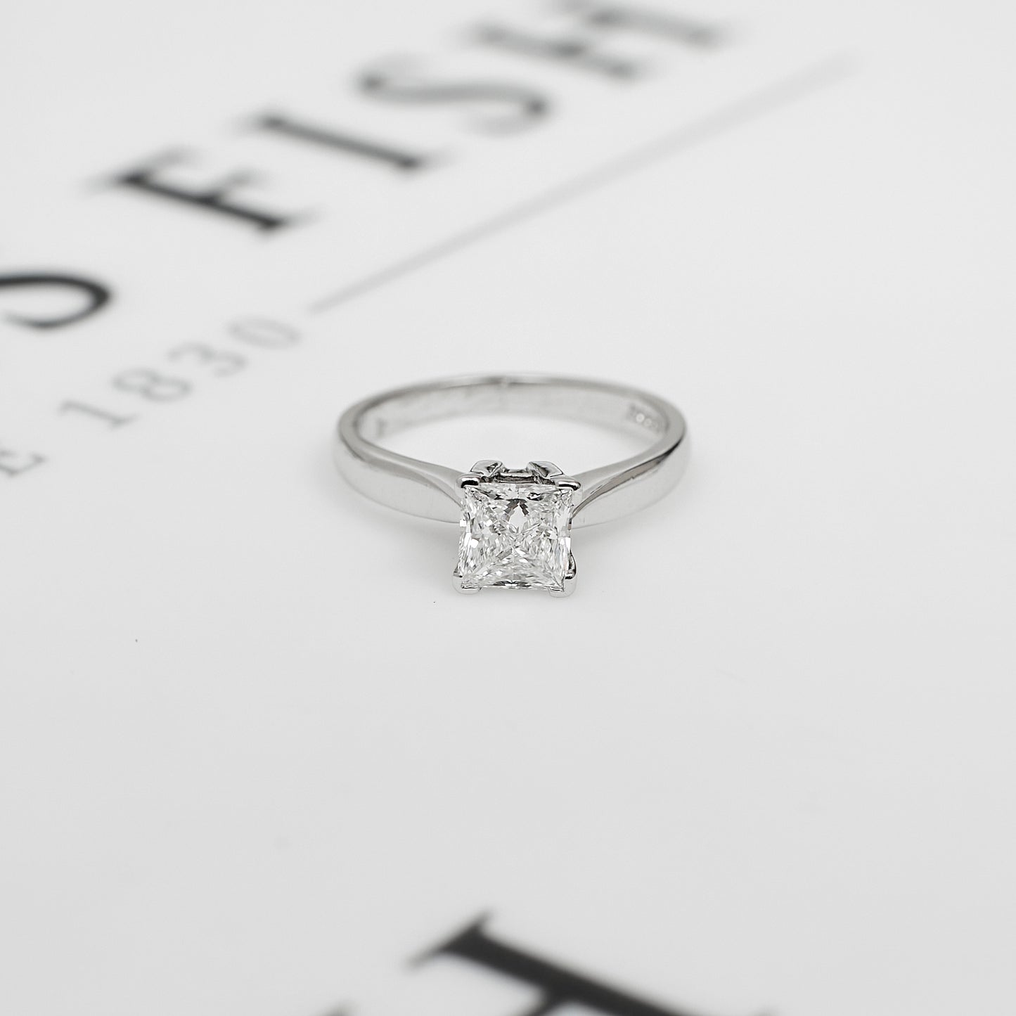 Pre-Owned 18ct White Gold Princess Cut GIA Diamond Ring
