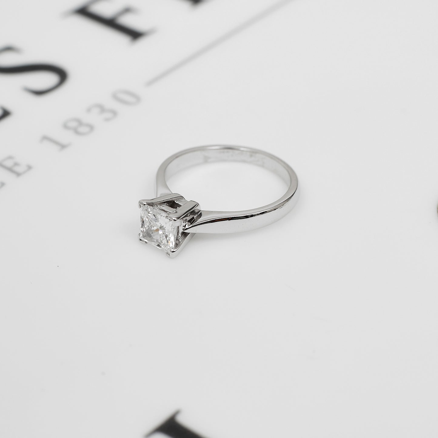 Pre-Owned 18ct White Gold Princess Cut GIA Diamond Ring