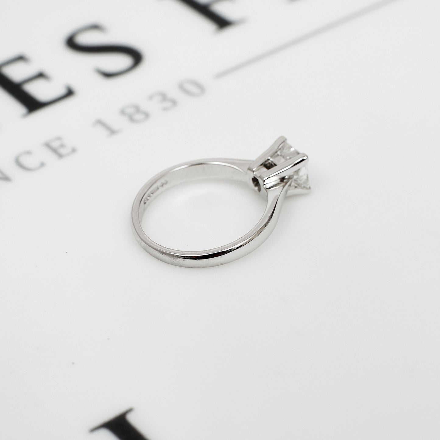 Pre-Owned 18ct White Gold Princess Cut GIA Diamond Ring