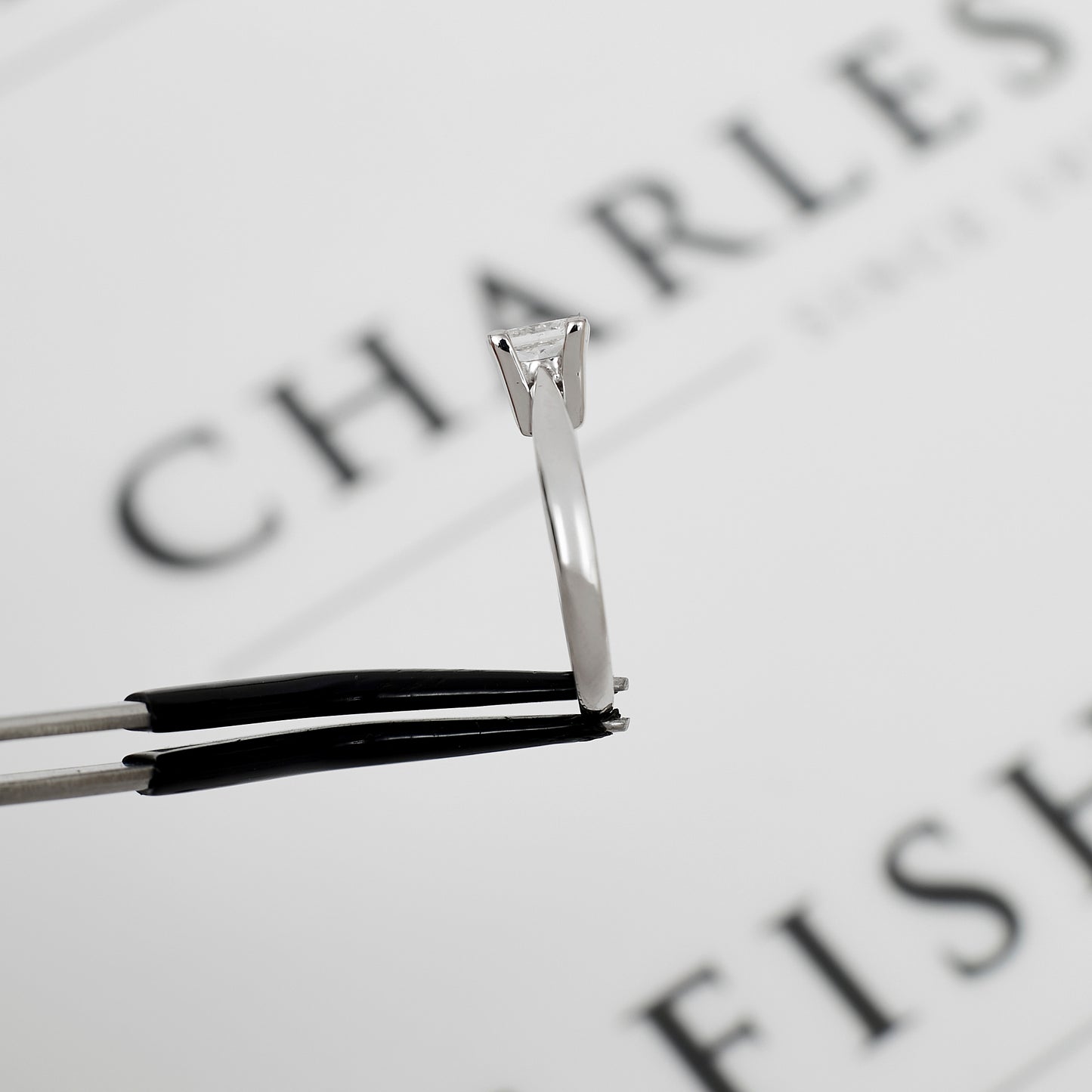 Pre-Owned 18ct White Gold Princess Cut GIA Diamond Ring