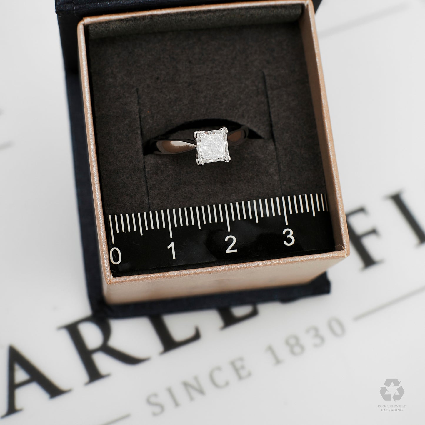 Pre-Owned 18ct White Gold Princess Cut GIA Diamond Ring