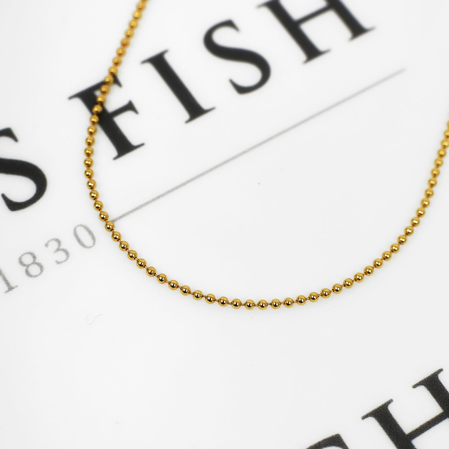 Pre-Owned 18ct Gold Bead Chain Necklace 18 inches