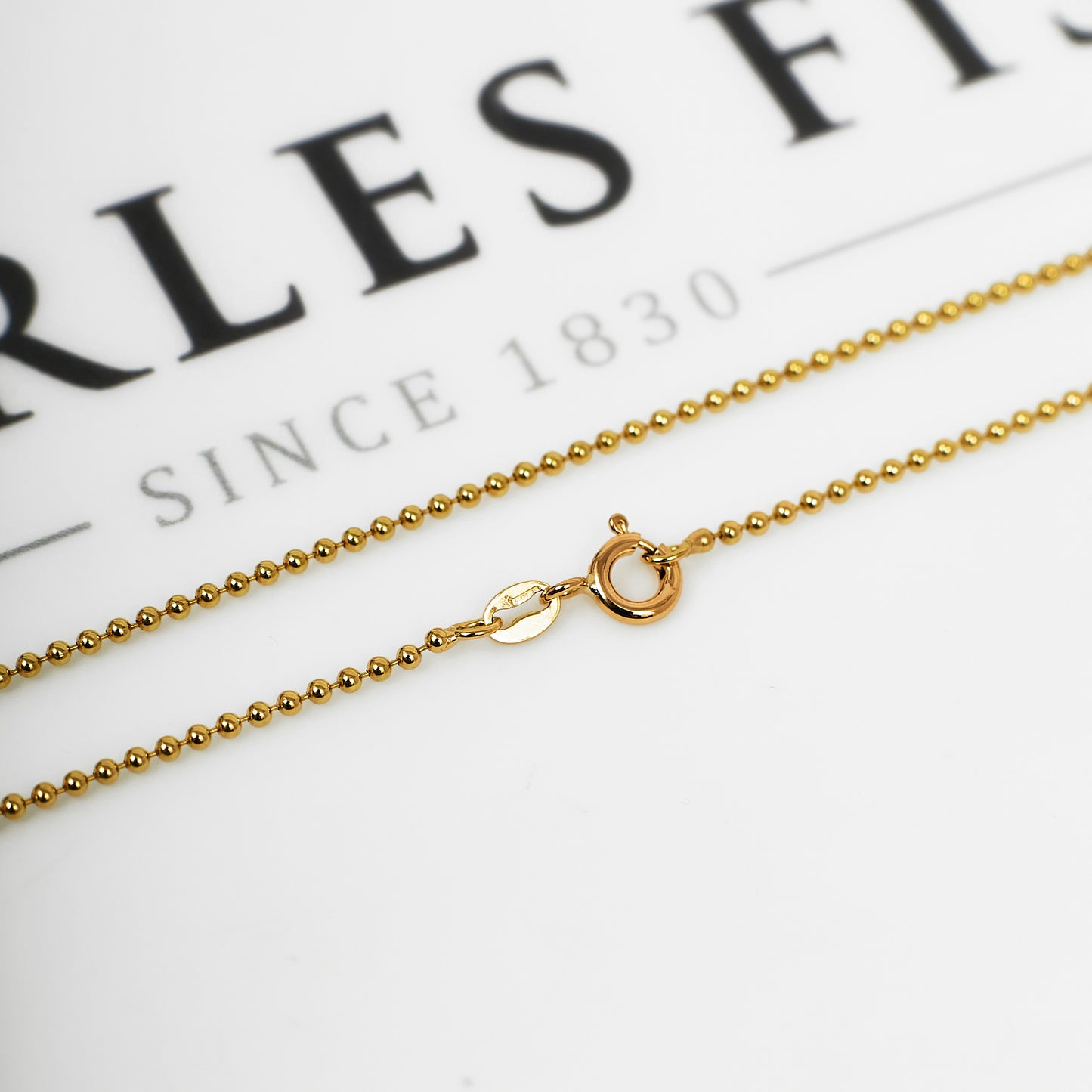 Pre-Owned 18ct Gold Bead Chain Necklace 18 inches
