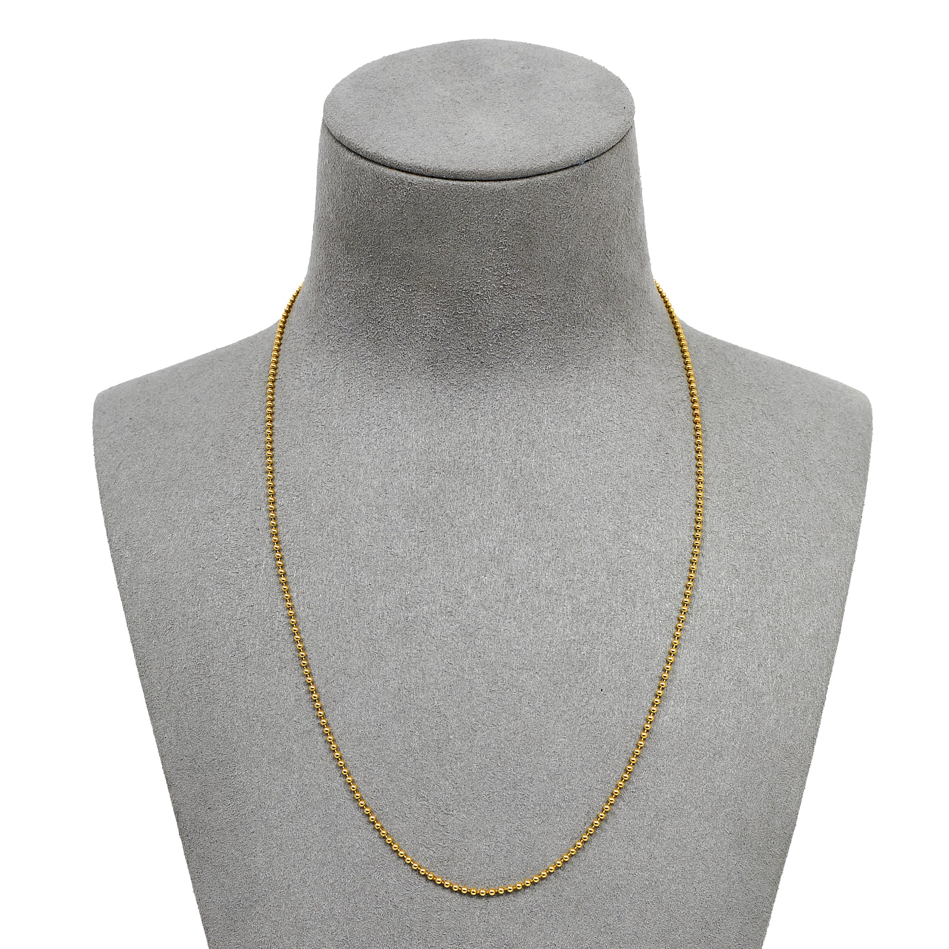 Pre-Owned 18ct Gold Bead Chain Necklace 18 inches