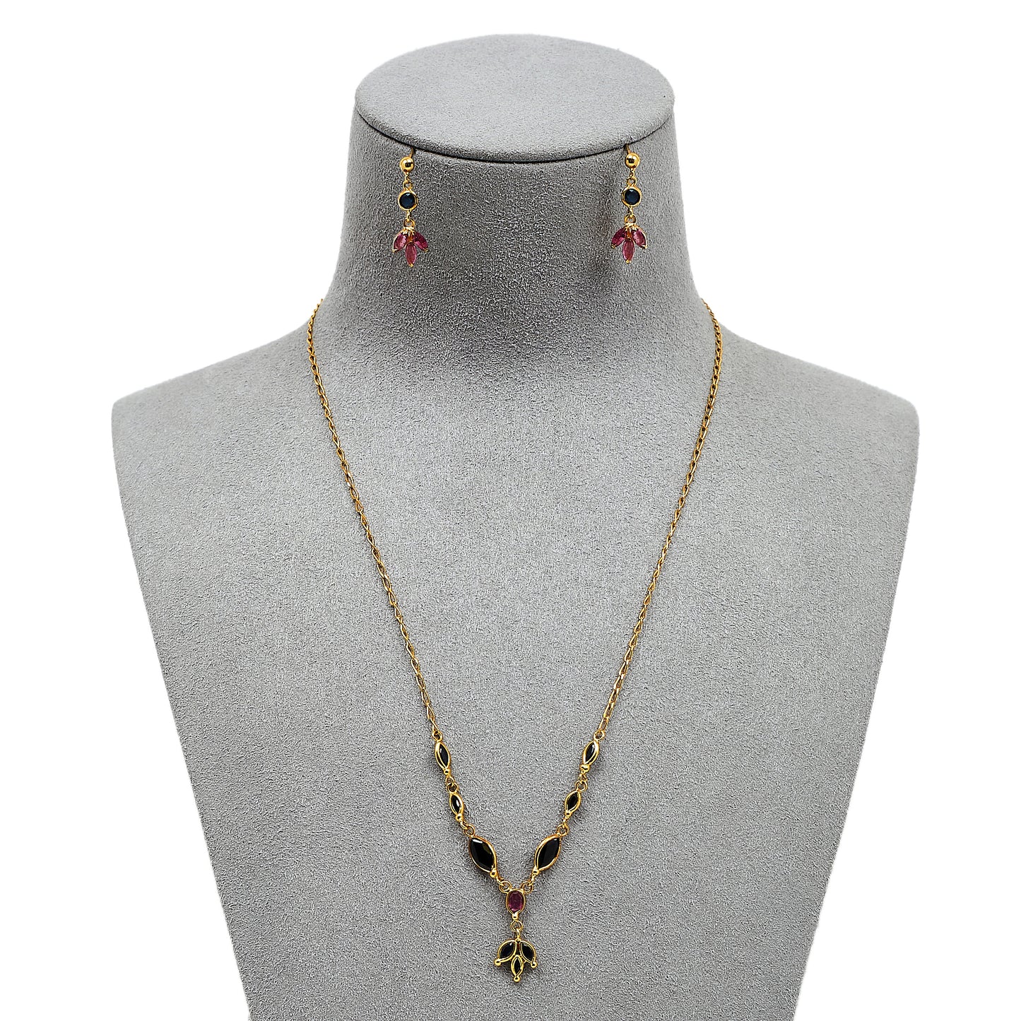 Pre-Owned 18ct Pink & Blue Sapphire Jewellery Set