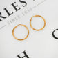 Pre-Owned 18ct Gold Large Hoop Sleeper Earrings