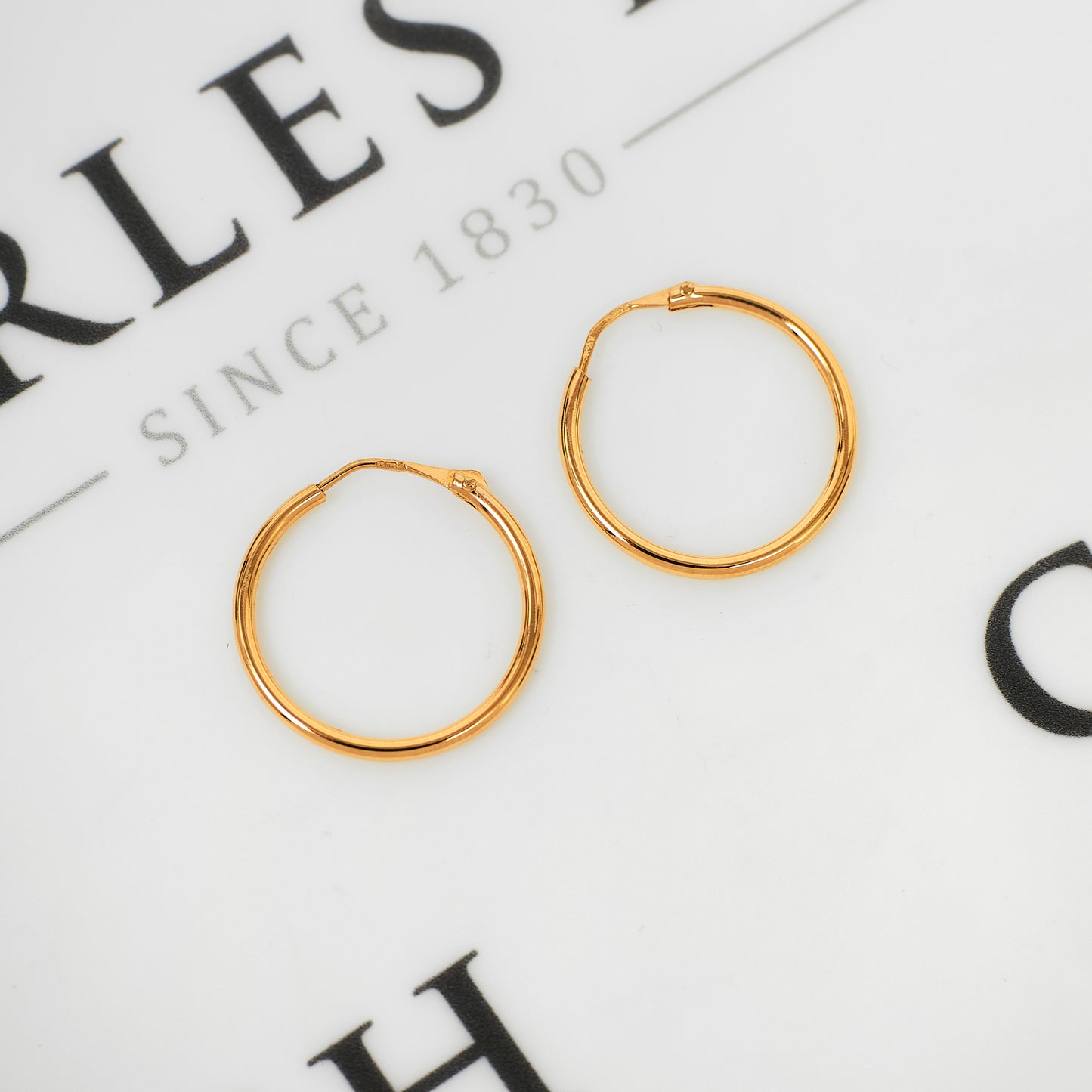 Pre-Owned 18ct Gold Large Hoop Sleeper Earrings