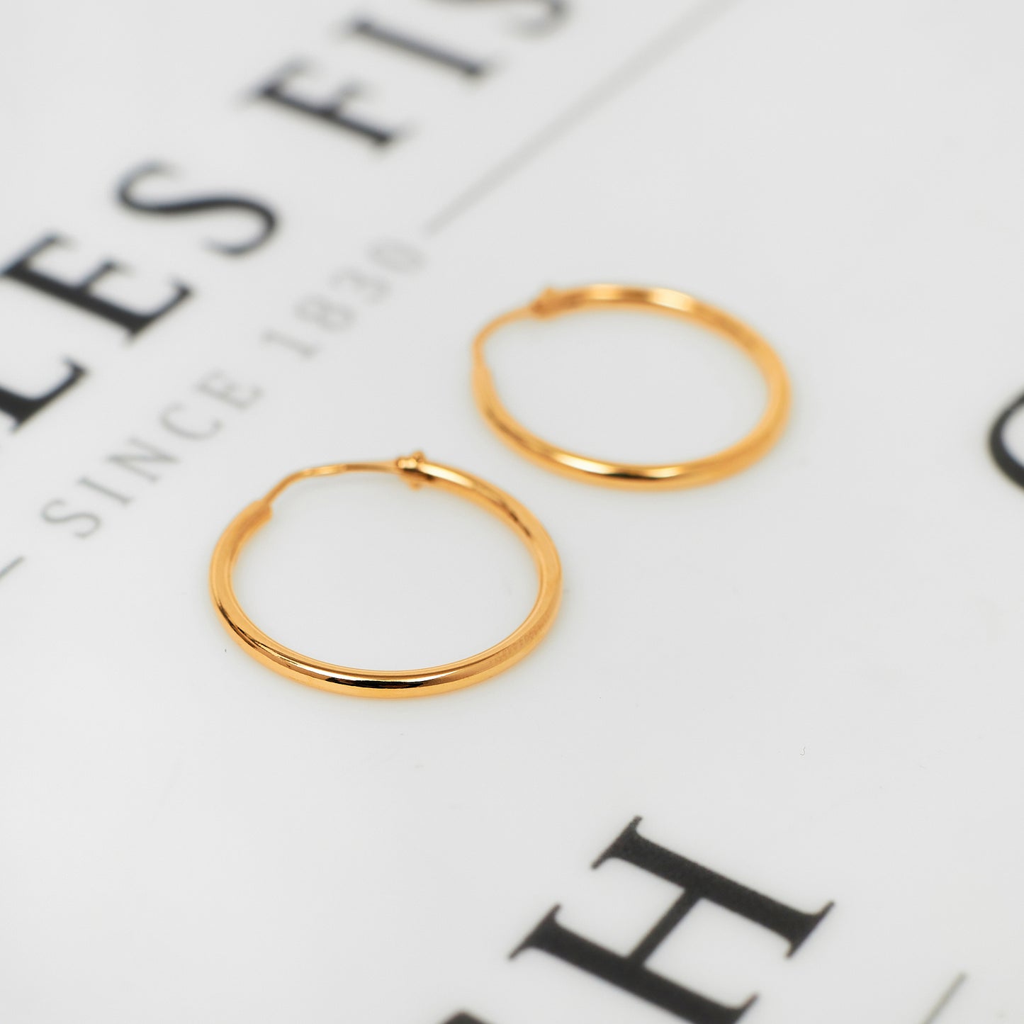 Pre-Owned 18ct Gold Large Hoop Sleeper Earrings