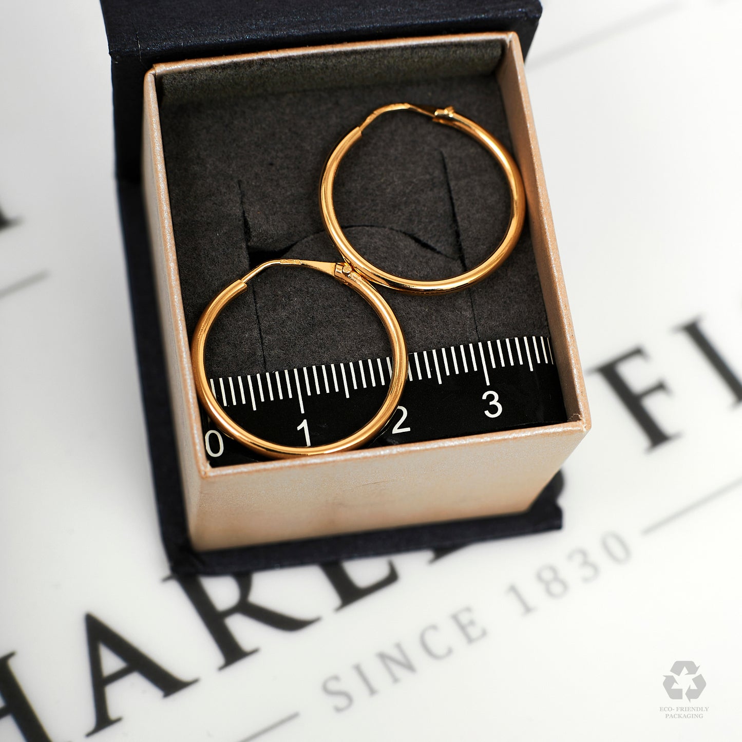 Pre-Owned 18ct Gold Large Hoop Sleeper Earrings