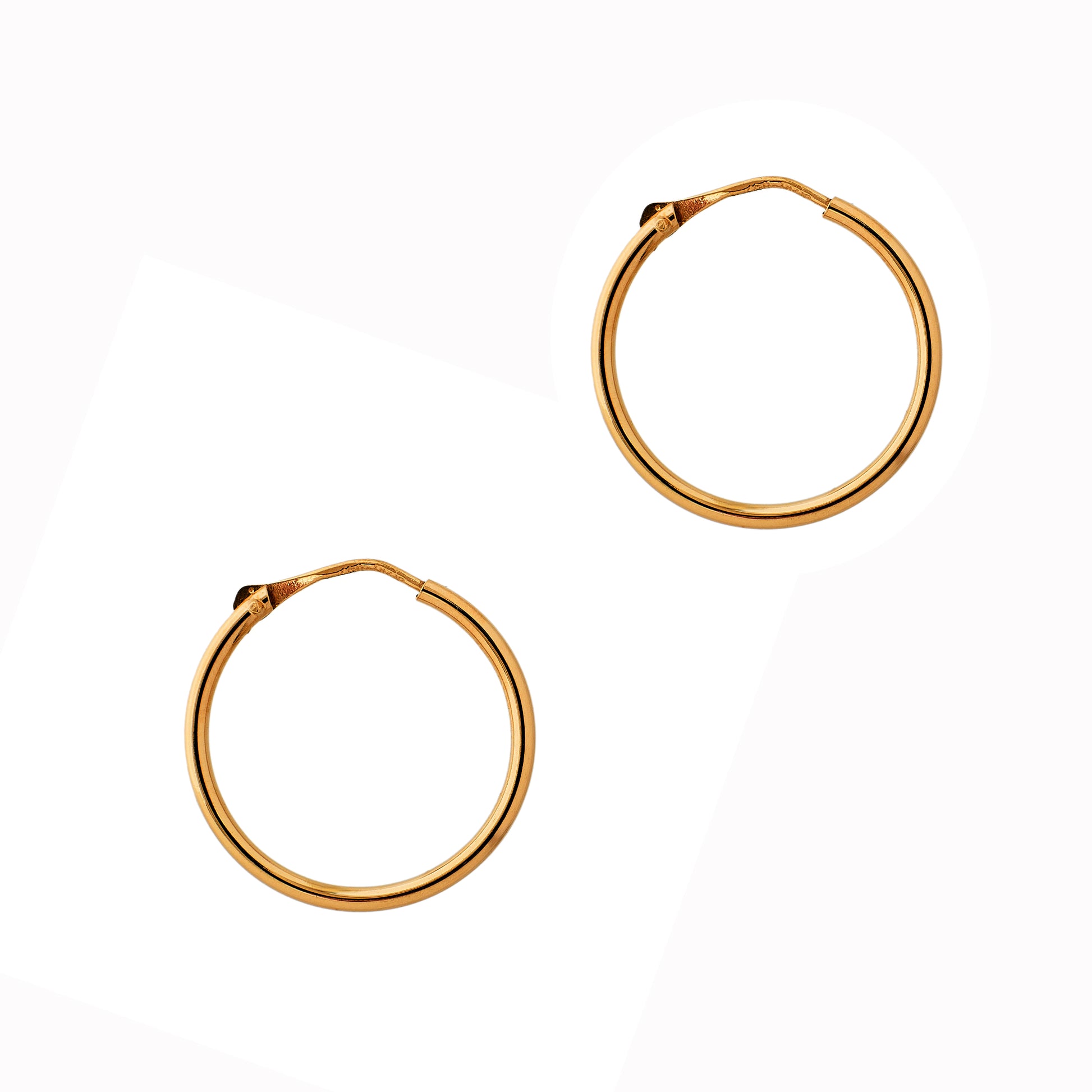 Pre-Owned 18ct Gold Large Hoop Sleeper Earrings
