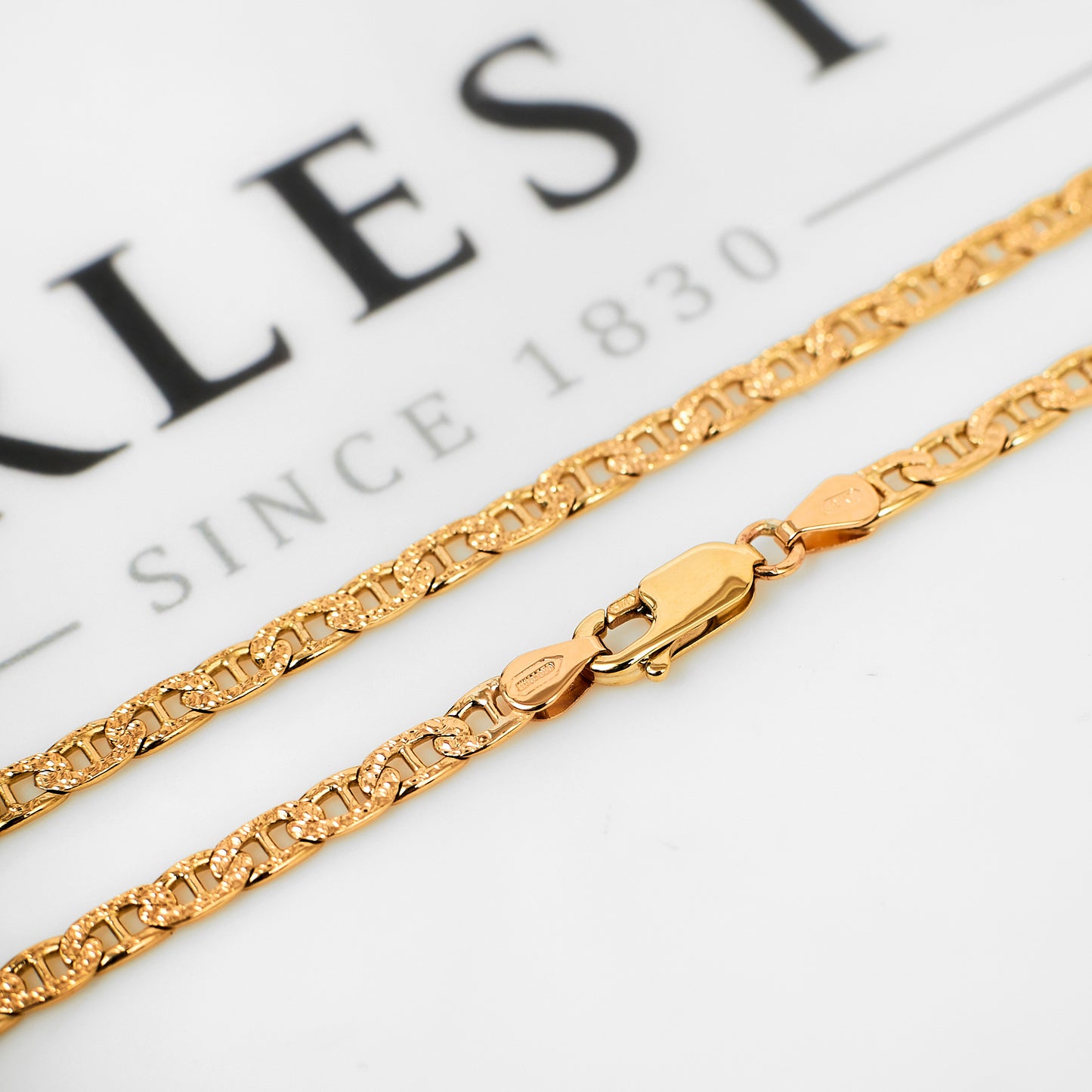 Pre-Owned 9ct Gold 4mm Anchor Chain Necklace 20 inches