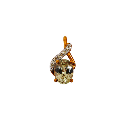 Pre-Owned 9ct Gold Diaspore & Diamond Pendant 