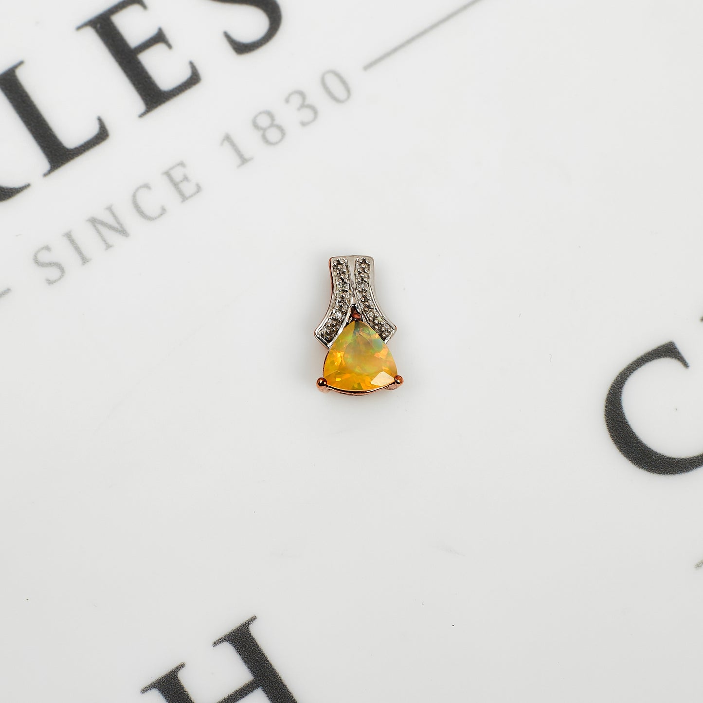 Pre-Owned 9ct Gold Opal & Diamond Pendant