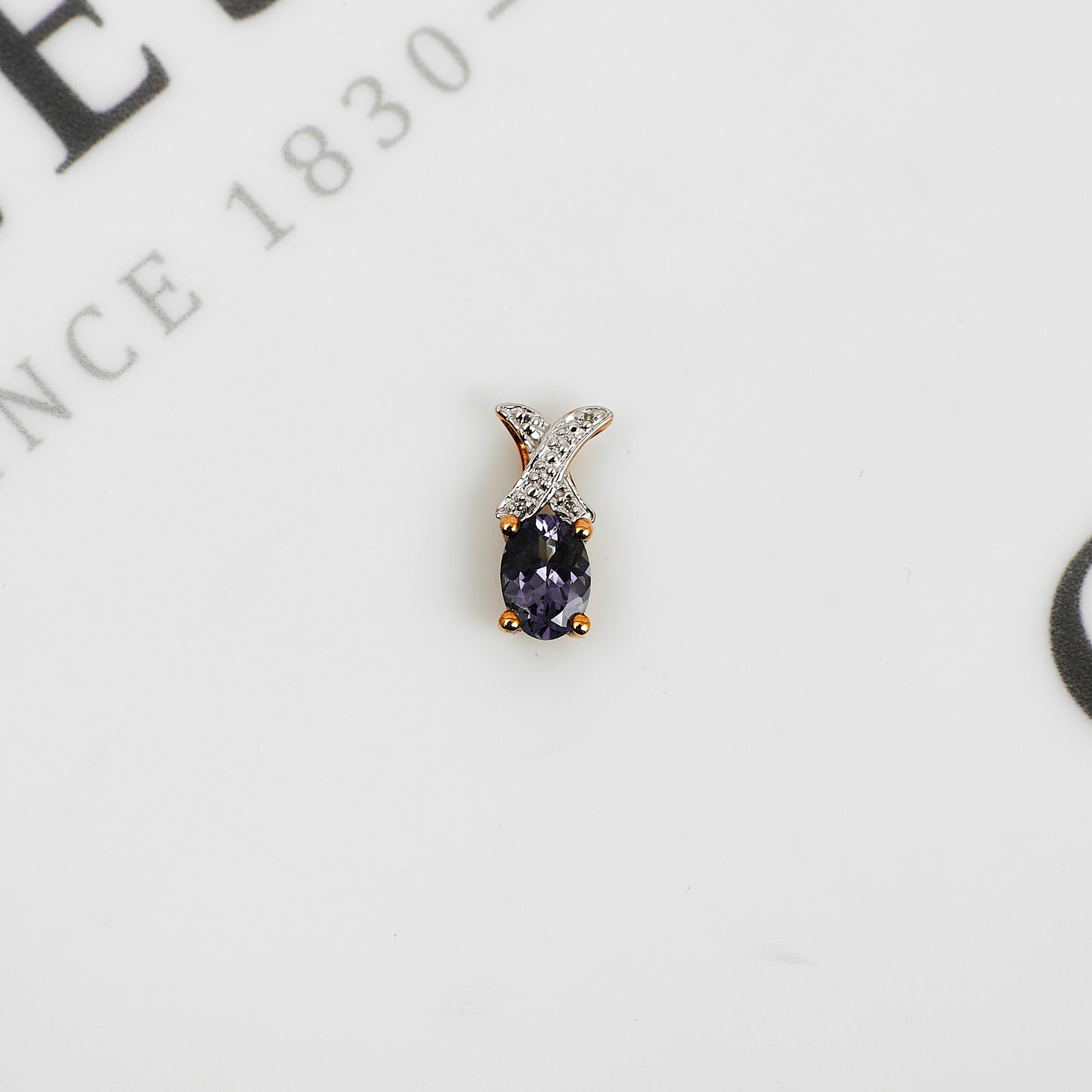 Pre-Owned 9ct Gold Blue Spinel & Diamond Pendant