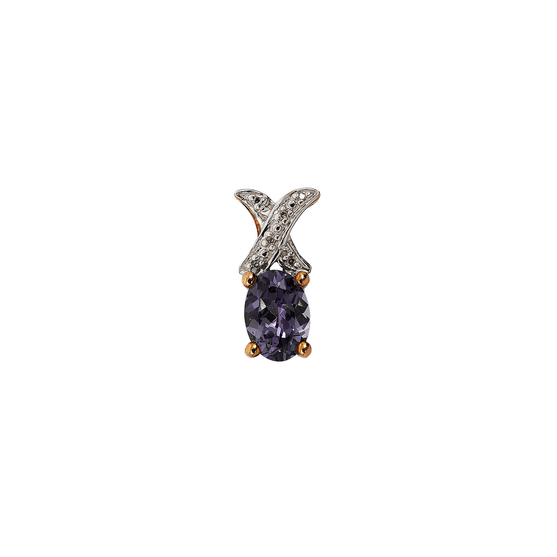 Pre-Owned 9ct Gold Blue Spinel & Diamond Pendant