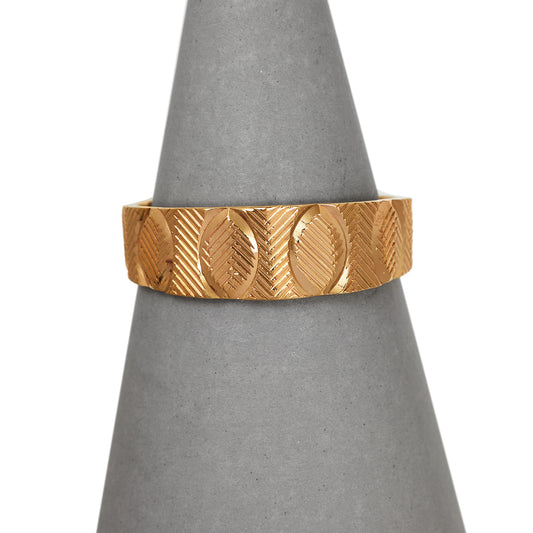 Pre-Owned 14ct Gold Patterned Tapered Band Ring