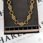 Pre-Owned 9ct Gold Brick & Twist Circle Chain Necklace