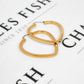 Pre-Owned 18ct Gold Hoop Heart Creole Earrings