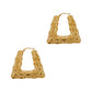 Pre-Owned 9ct Gold Barked Large Triangle Earrings 