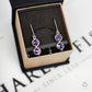 Pre-Owned 9ct White Gold & Amethyst Drop Earrings