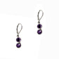 Pre-Owned 9ct White Gold & Amethyst Drop Earrings