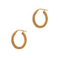 Pre-Owned 9ct Gold Guilloche Pattern Creole Earrings