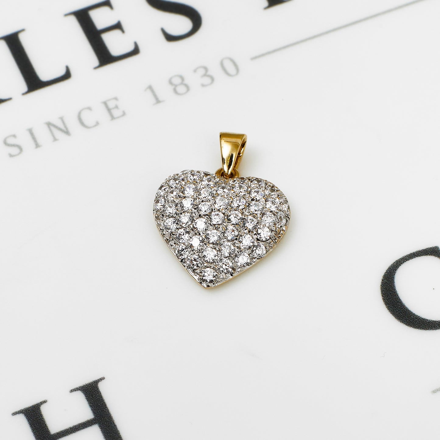 Pre-Owned 9ct Gold CZ Heart Pendant