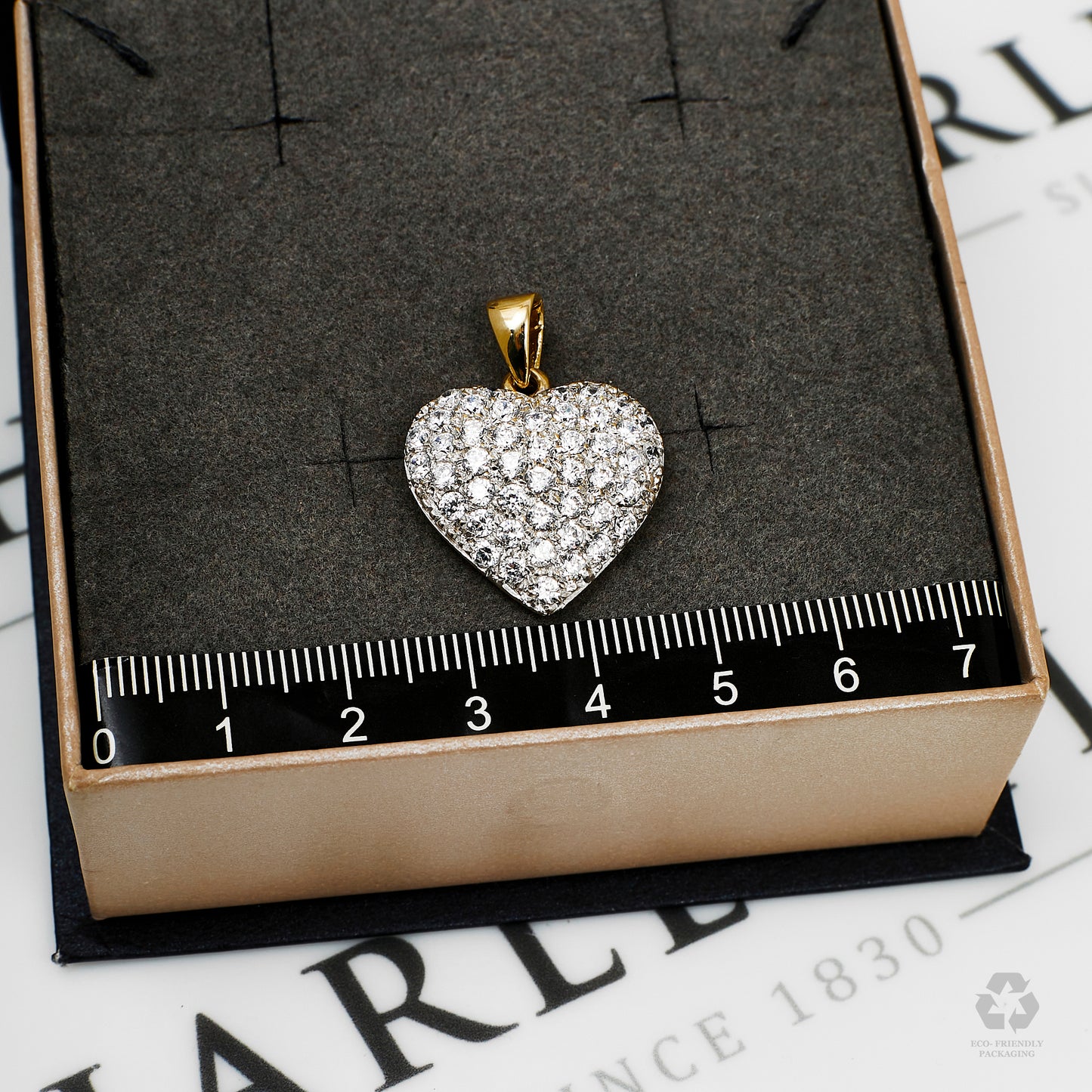 Pre-Owned 9ct Gold CZ Heart Pendant