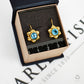 Pre-Owned 18ct Gold Blue Topaz Flower Earrings