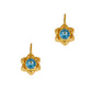 Pre-Owned 18ct Gold Blue Topaz Flower Earrings