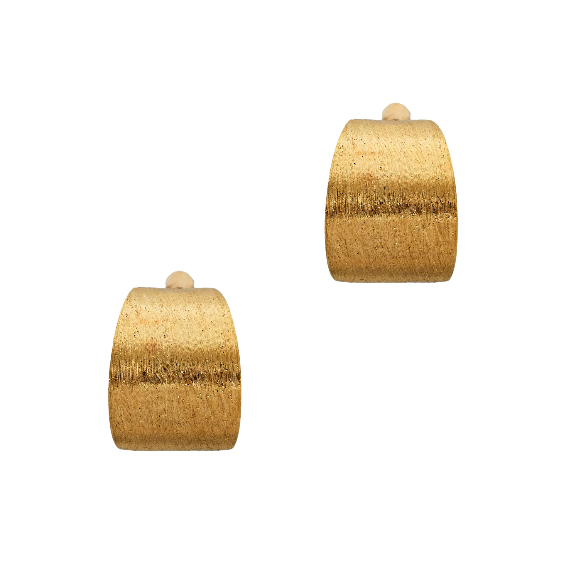 Pre-Owned 14ct Gold Satin Finish Crescent Earrings