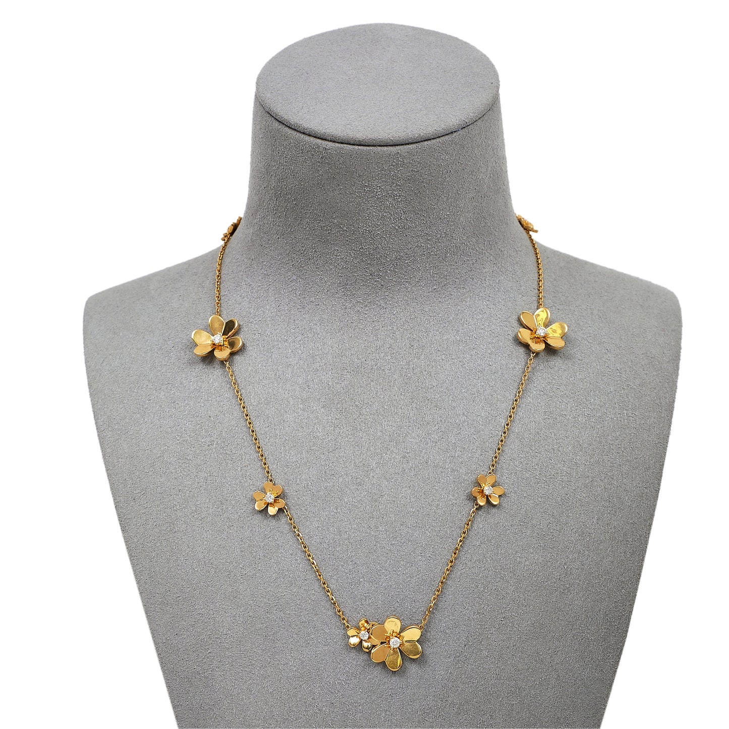 Pre-Owned 18ct Gold VAN CLEEF & ARPELS Diamond Flower Necklace