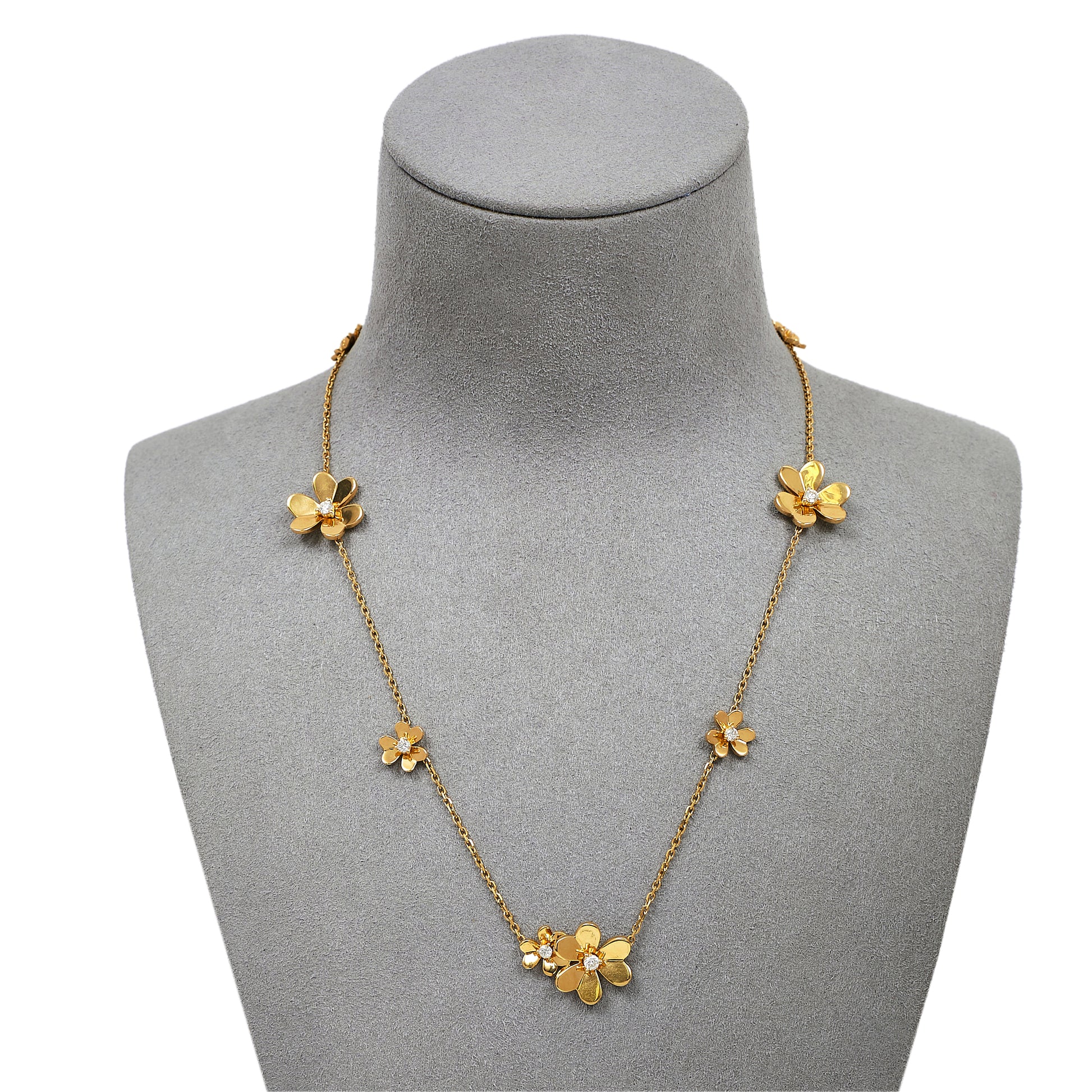 Pre-Owned 18ct Gold VAN CLEEF & ARPELS Diamond Flower Necklace